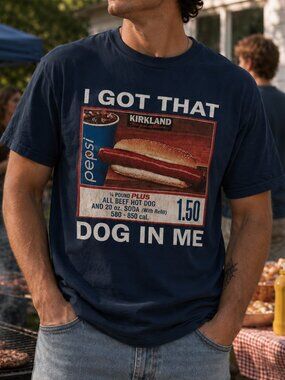 Comfort Colors Graphic Hot Dog & Pepsi Tee (Navy)